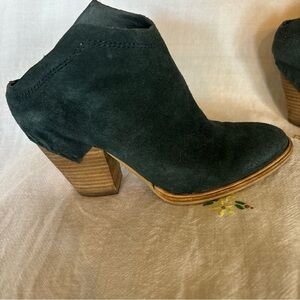 Anthropologie Dolce Vita HAKU Teal Blue SUEDE Mules Western Califiornia cowgirl